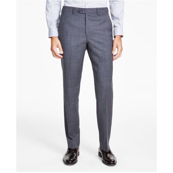 Michael Kors Mens Classic fit Wool Dress Pants 38w/30L Grey Solid NaturalStretch - Picture 1 of 16